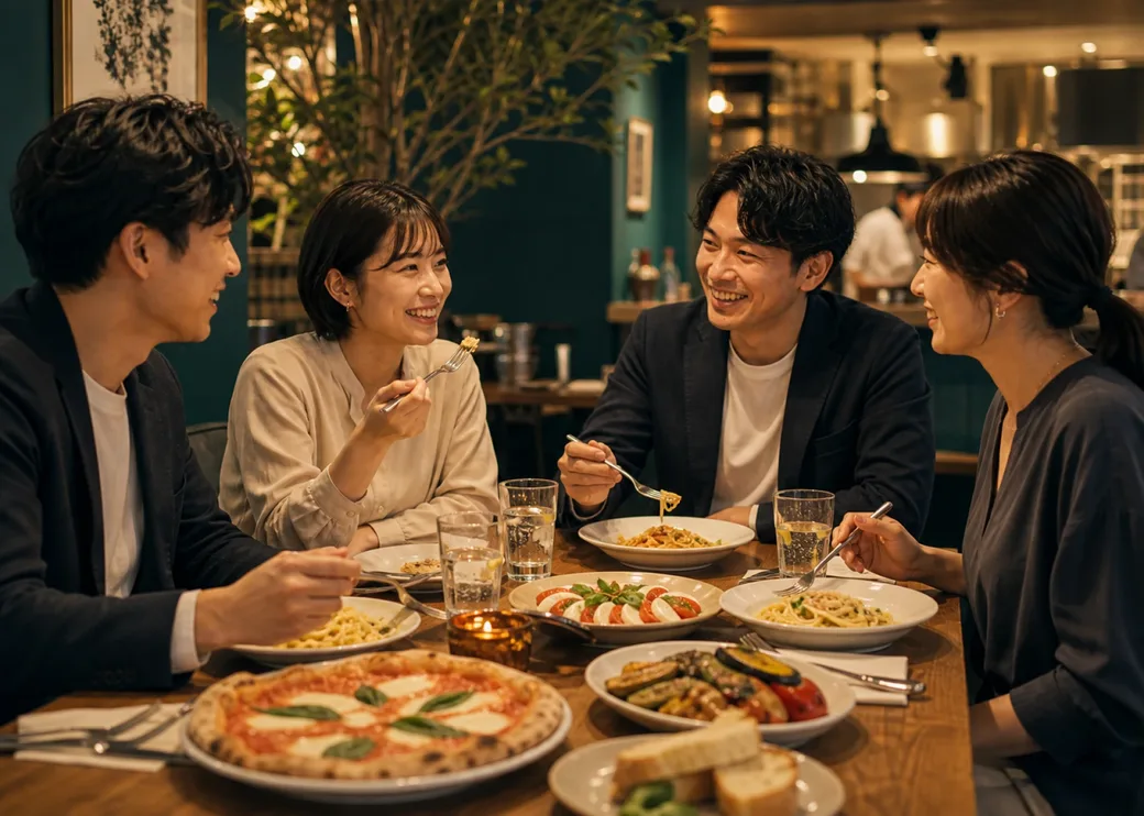 Gourmateで食事を楽しむ人々