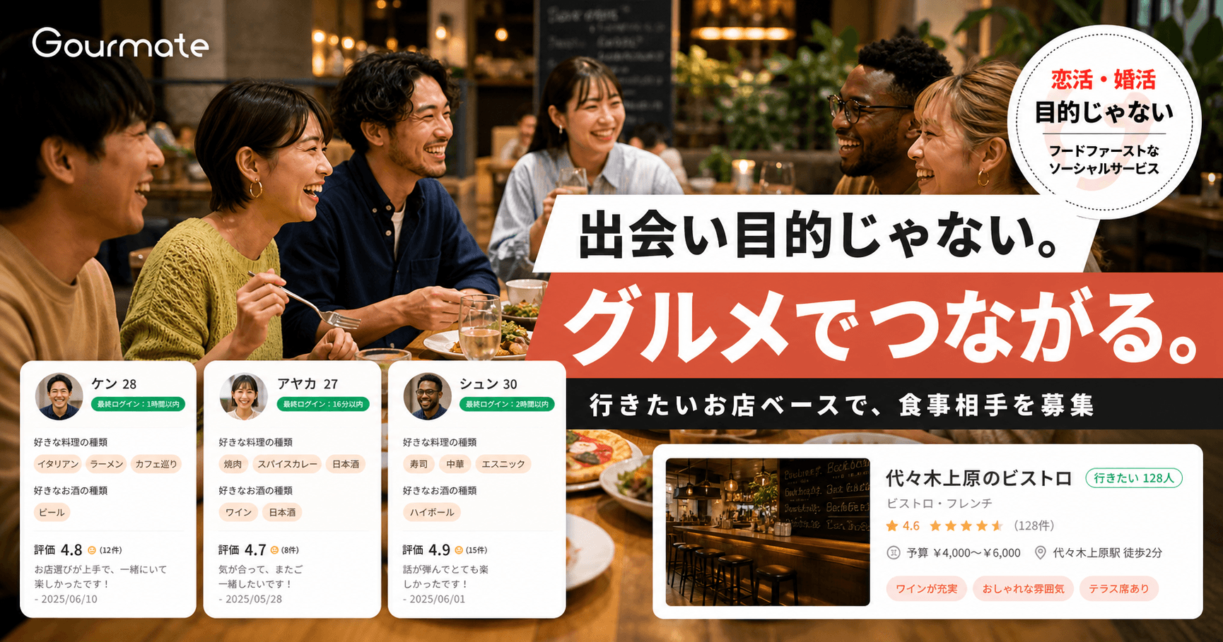 Gourmate - 食事相手募集サービス